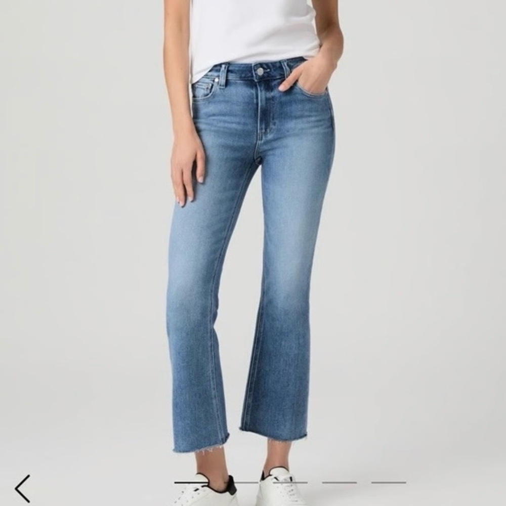 Paige Colette Crop Flare Raw Hem Jeans